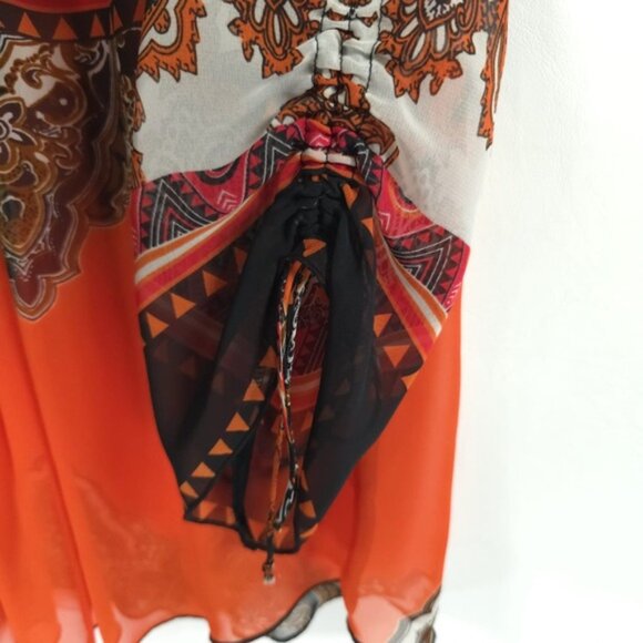 Joseph Ribkoff Bulgaria 🇧🇬 Made Semi Sheer Beaded Rhinestone V neck Top Size 4 - Picture 13 of 14